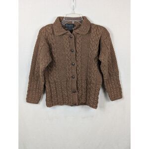 Vintage Peregrine Cable Knit Button Up Cardigan New Wool Women's Size Small